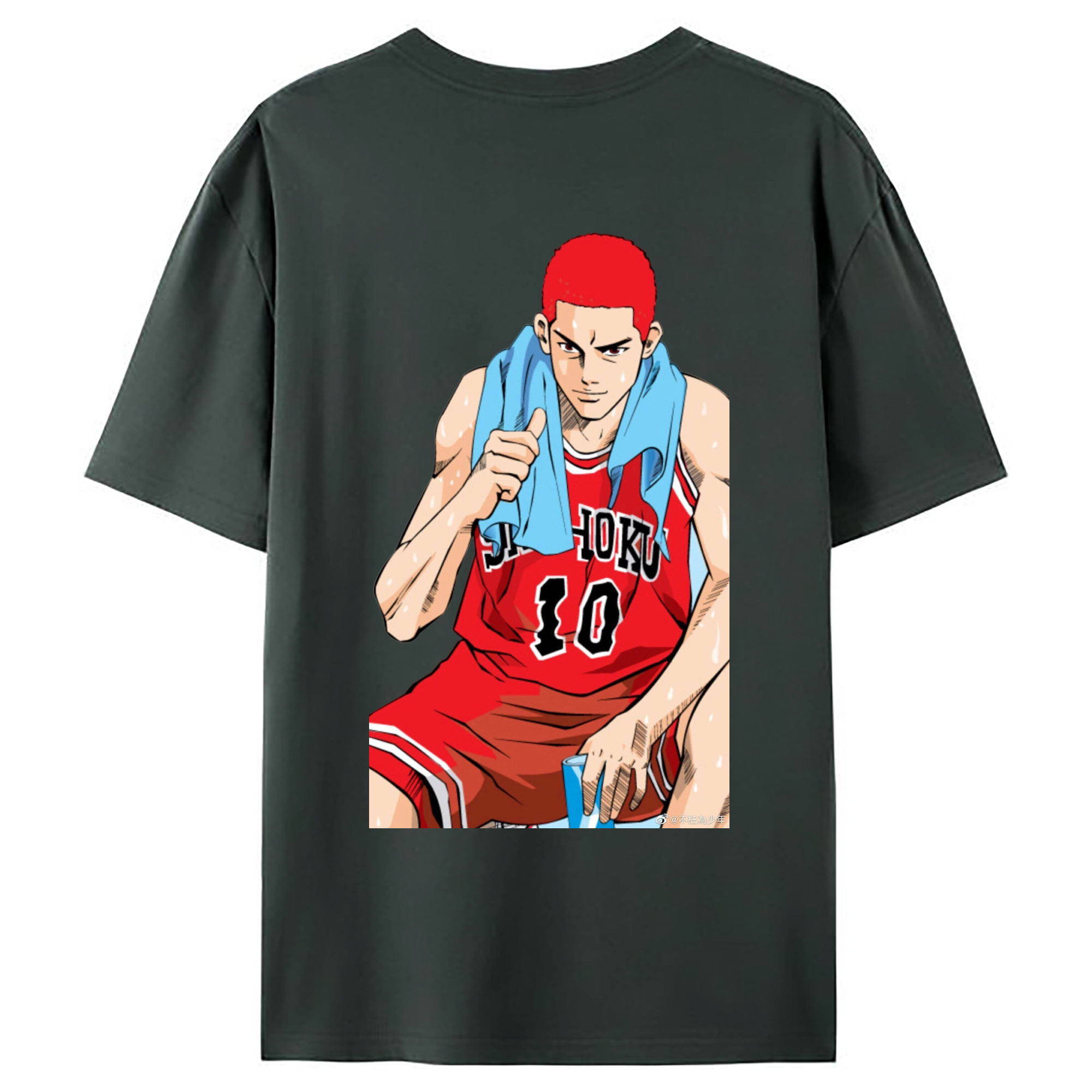 （画像用） SLAM DUNK／スラムダンク 綿100％ メンズ半袖Tシャツ（バックプリント） 通気性